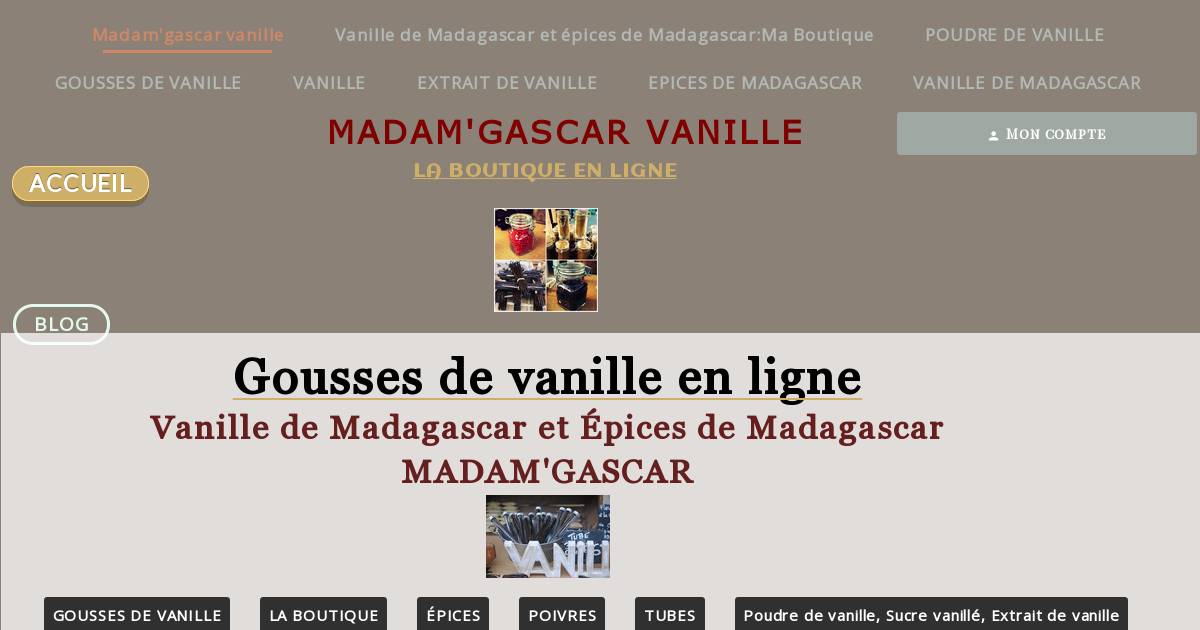 20 gousses de Vanille de Madagascar - Boutique en ligne vanille de